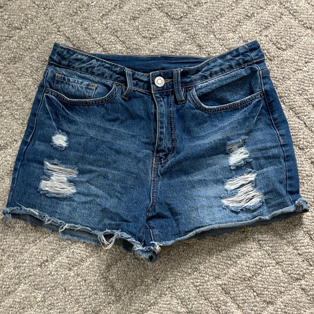 YMI Blue Distressed Jean Shorts